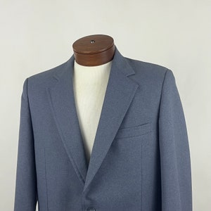 Blue 70&#39;s Sportcoat Medium 42R Jacket Men&#39;s Sport Coat Light Blue Denim SBC Silver Brand Clothes 2 Button Leisure Suit Blazer