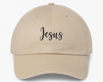Jesus bestickter Hut • Christlicher Papa Hut • Glaube Baseballmütze • Religiöses Geschenk für Frauen • Minimaler christlicher Hut • Verstellbare Papa Kappe