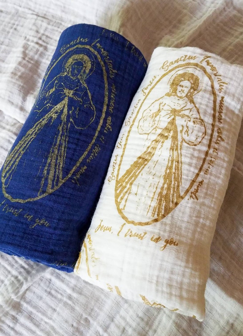 Divine Mercy Swaddle Blanket Catholic Swaddle Blanket Etsy