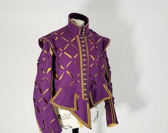 17th slashed doublet, woollen costume for historical reenactment and larp, musketeer's suit, historical fencing re-enactment costume