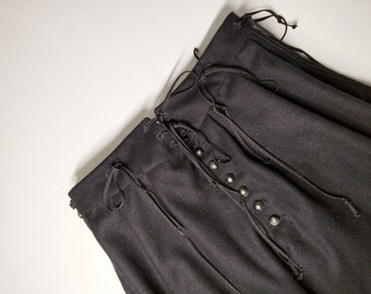 Trunkhose woolen black breeches, puffy renaissance pants, Elizabethan, late 16th and 17th Century, Custom SCA, reenactment and larp