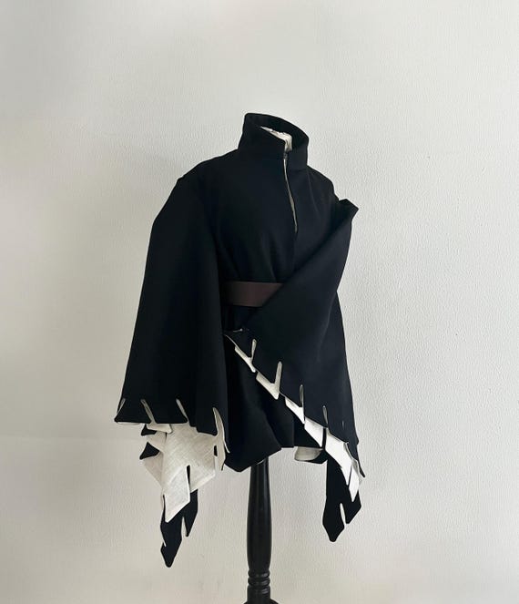 Hopalanda de siglos XIV y XV para recreación histórica vestuario noble, túnica medieval masculina de lana con mangas amplias, houppelande
