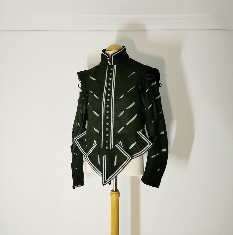 Slashed Doublet, Wollen Jacket With Detachable Sleeves for Historical