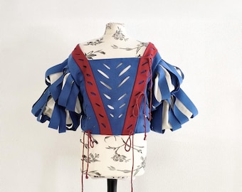Landsknecht wams. Lansquenet doublet for historical reenactment and LARP. Handmade slashed woollen and linen doublet.