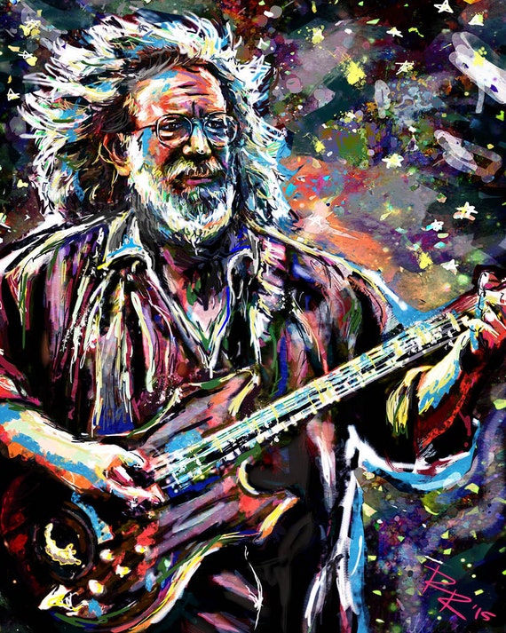Jerry Garcia Art, Grateful Dead Original Painting Art Print