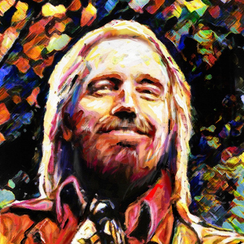 Tom Petty Art Classic Rock Painting Tom Petty Wildflowers Etsy