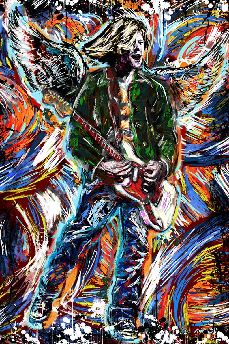 Kurt Cobain Art Nirvana Canvas Cobain Original Painting ...