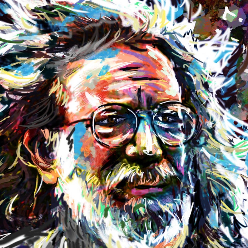 Jerry Garcia Art Grateful Dead Original Painting Art Print Etsy