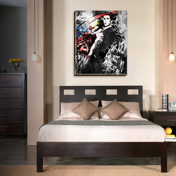 American Psycho Art Patrick Bateman Original Painting Canvas Art Print