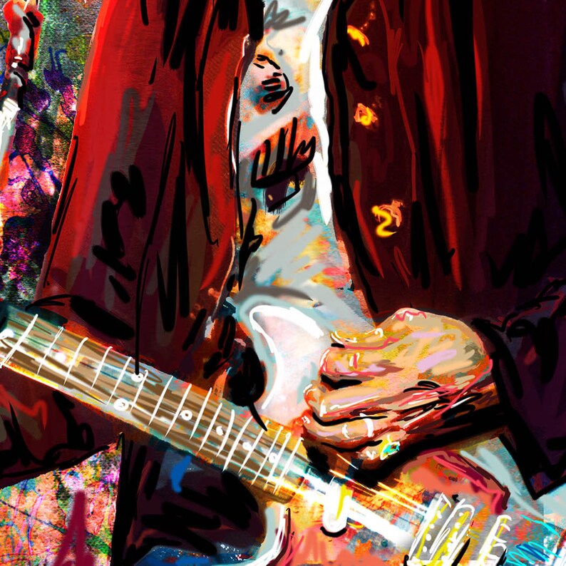 Kurt Cobain Art Nirvana Original Cobain Painting Art Print Etsy