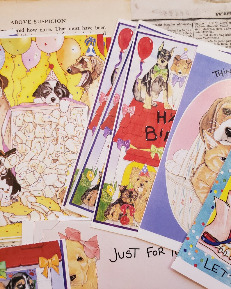 20 postales de perro postal de Color Vintage, postal de perro, postal Vintage de diario basura Ephemera, amantes de las mascotas imagen 3