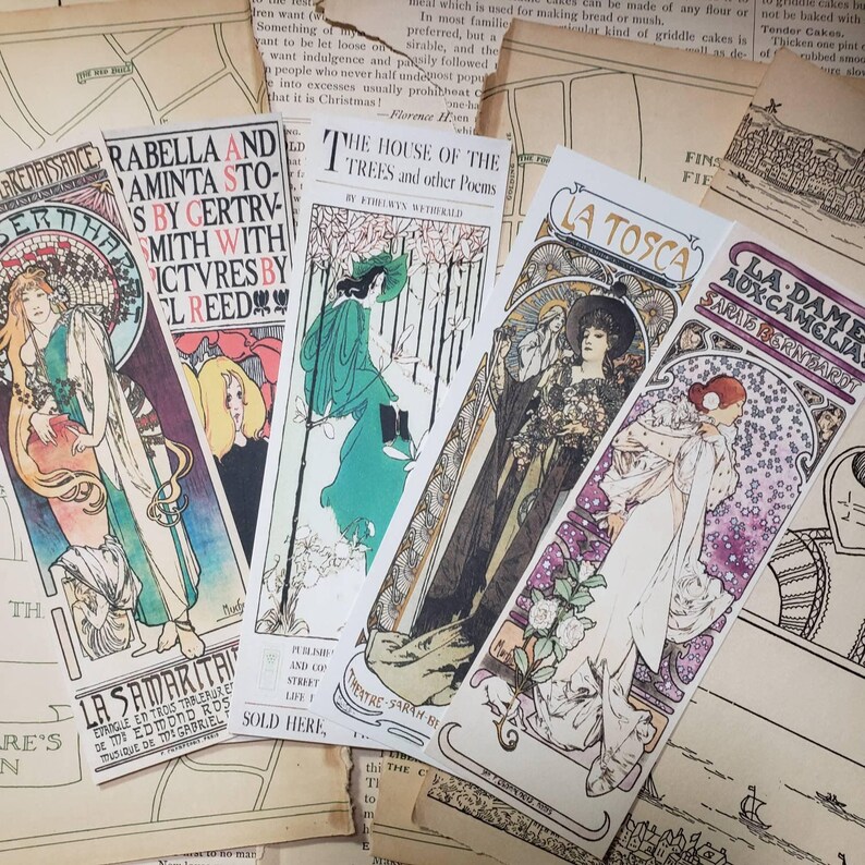 Vintage Bookmarks: Elegant Women Portraits (Digital Download, Set of 5) image 8