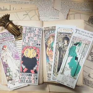 Vintage Bookmarks: Elegant Women Portraits (Digital Download, Set of 5) image 2