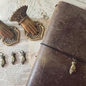Brass Hand Charm for Travelers Notebook or Necklace