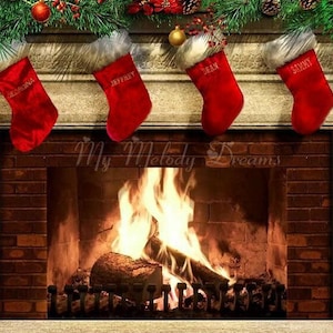 Traditional Personalised Red Velvet Classic Christmas Stocking with Jingle Bell,  Gold Embroidered Name,  Handmade in Cornwall