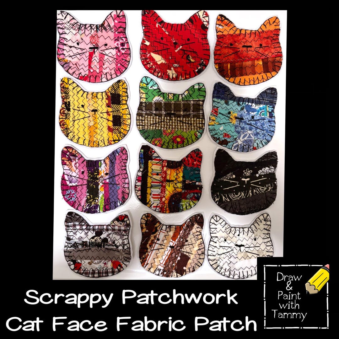 Handmade Patchwork Cat Applique - Iron on or Sew on Quilt Patch - Etsy