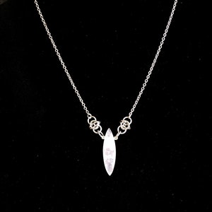 Rose Quartz Chainmail Pendant necklace