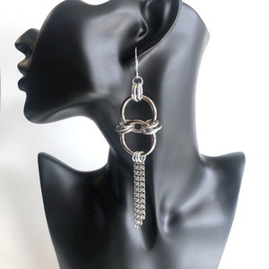 Large Chainmail and chain earrings