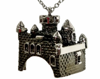 Black Ruthenium Castle Necklace