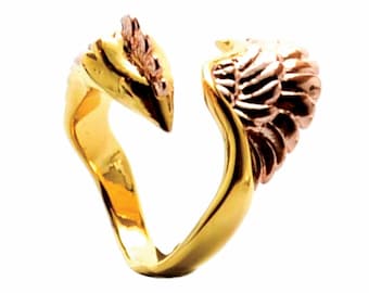 Anillo de fénix plateado encendido