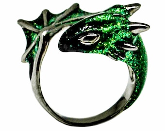 Black Emerald Dragon Ring