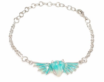 Zilveren Turquoise Dragon armband