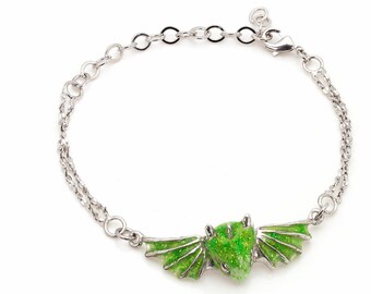 Zilver Peridot Dragon Bracelet