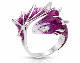 Silberner Amethyst-Drachenring