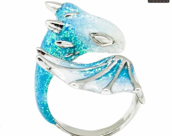 Silver Turquiose Dragon Ring