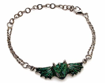Black Emerald Dragon Bracelet