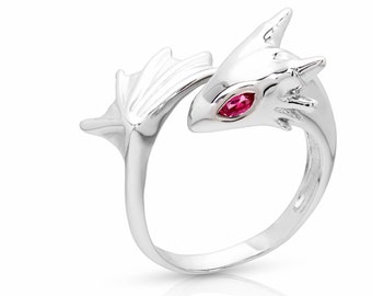 Baby Pink Sapphire Silver Dragon Ring