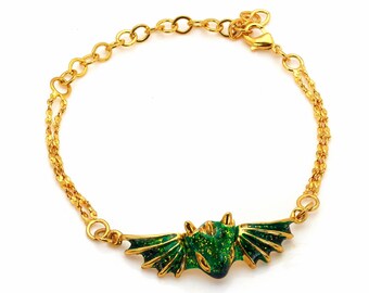 Gouden Emerald Dragon Bracelet