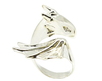 Diamond Silver Dragon Ring