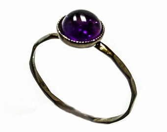 Black Amethyst Knuckle Ring