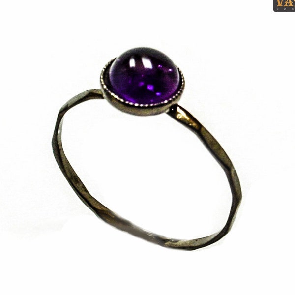 Black Amethyst Knuckle Ring