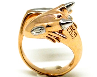 Baby Rosy Knight Dragon Vermeil Ring