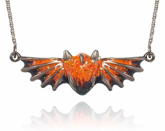 Black Garnet Dragon Necklace