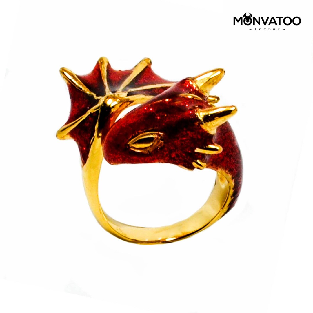 Scarlet Dragon Ring Etsy