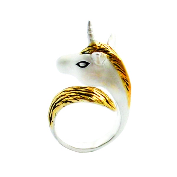 Gold Silver Unicorn Ring