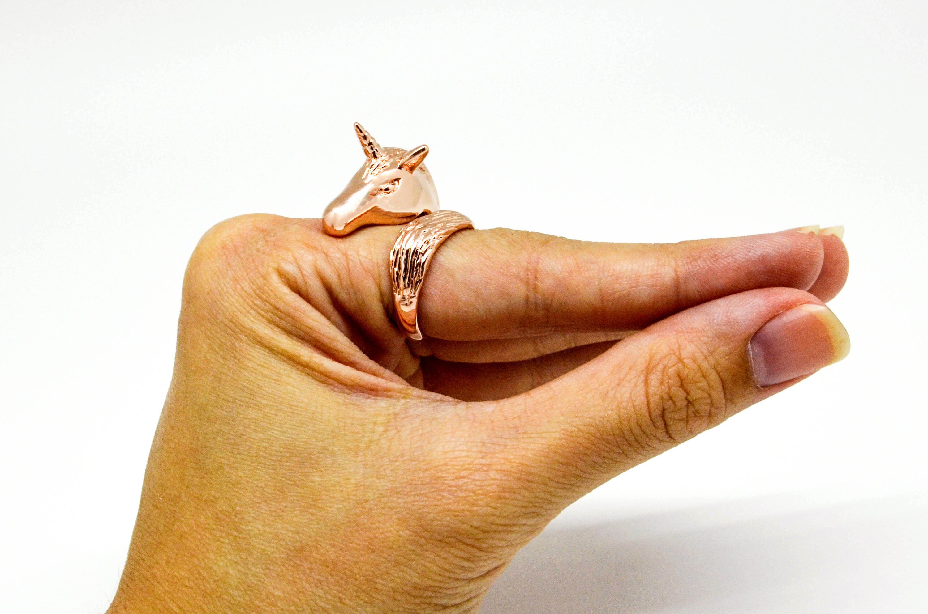 Rose Gold Unicorn Ring Etsy