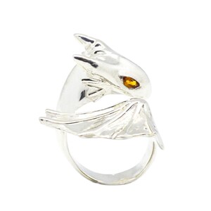 Citrin Silver Dragon Ring - Etsy