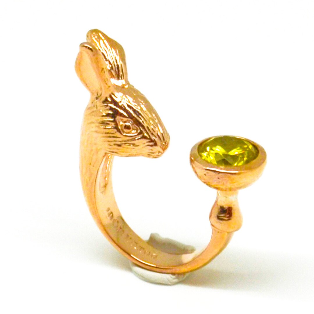 Rose Gold Golden Eye Rabbit Ring - Etsy