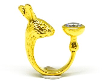 Gold Glacier Rabbit Ring