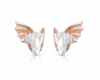 Rose Snow Dragon Stud Earrings