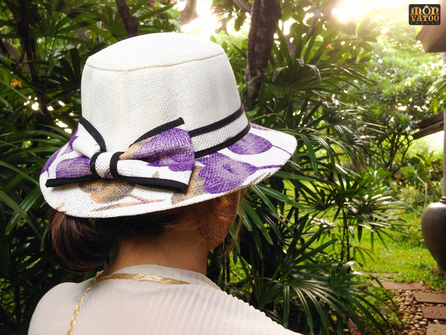 Violet Floral Panama Hat - Etsy display picture 2