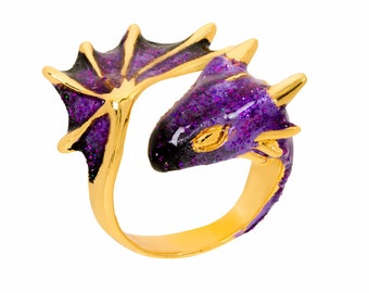 Anillo Dragón Oro Amatista