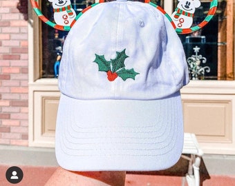 Disney Christmas Hat, Disney Christmas, Mickey Wreath, Disney Christmas Party, Mickey Mistletoe, Disney Hat, Disney Dad Hat