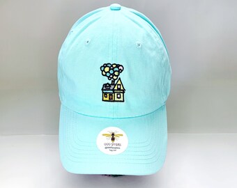 Adults in Disney logo Up House embroidered baseball dad hat- Available in 13 colors. Free Shipping