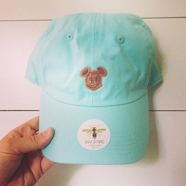 Disney Mickey Waffle Embroidered baseball dad hat. Adult and youth kids sizes available.