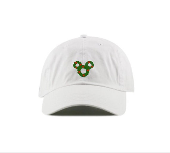 Disney -Walt Disney World -Mickey Mouse Cap In Black And Embroidered Mickey ミッキーのクリスマスリース刺繍入りお父さん用野球帽 - 13色  main image 4
